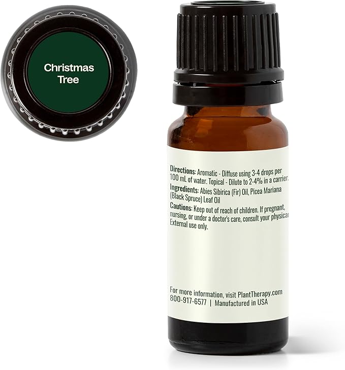 Plant Therapy Christmas Tree Holiday Essential Oil Blend 10 mL (1/3 oz) Crisp & Refreshing, Traditional Holiday Scent, Supports a Healthy Respiratory System - Bloomnest