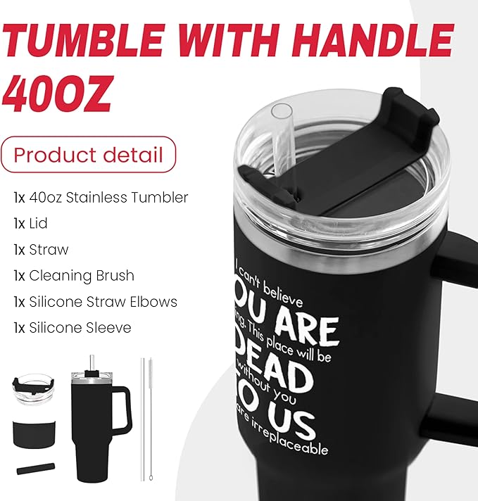 SANDJEST Leaving Job Gifts for Coworkers Tumbler 40oz Stainless Steel with Handle and Straw, Farewell & New Job Gifts for Colleagues - Bloomnest