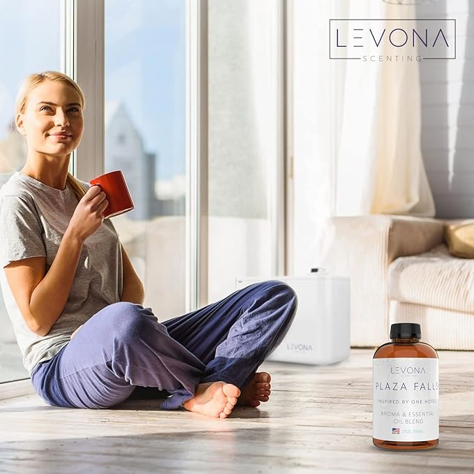 Levona Scent Essential Oil - Fresh Aroma for Home, Office, Hotel & Spa, Perfect in Humidifiers and Diffusers, Luxury Fragrance, with Cucumber Water, Orange, Melon Notes - 700ml/ 23 fl oz, Plaza Falls - Bloomnest