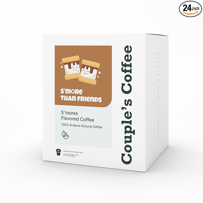 Couple's Coffee K-Cups | S'more Flavored Coffee | Gives Back to Military Families | S'more Than Friends | Gourmet Coffee with Chocolate and Marshmallow Flavors | Compatible with K-Cups & Single Serve Brewers | 24 Count - Bloomnest