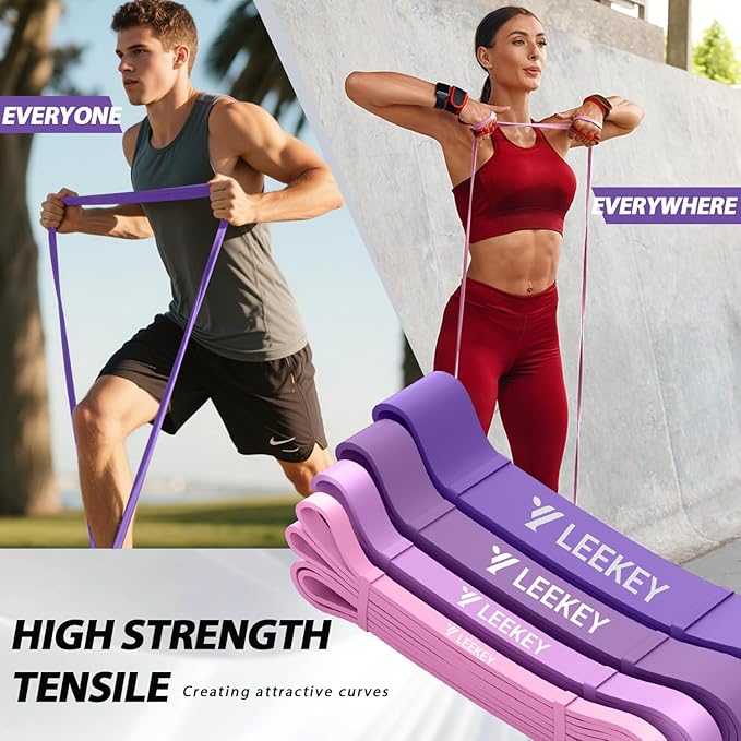 LEEKEY Resistance Bands Set for Pull-Up Assistance & Full-Body Training, Multi-Level Exercise Bands with Bag for Home Workouts, Physical Therapy, Strength Training (Men/Women) - Bloomnest