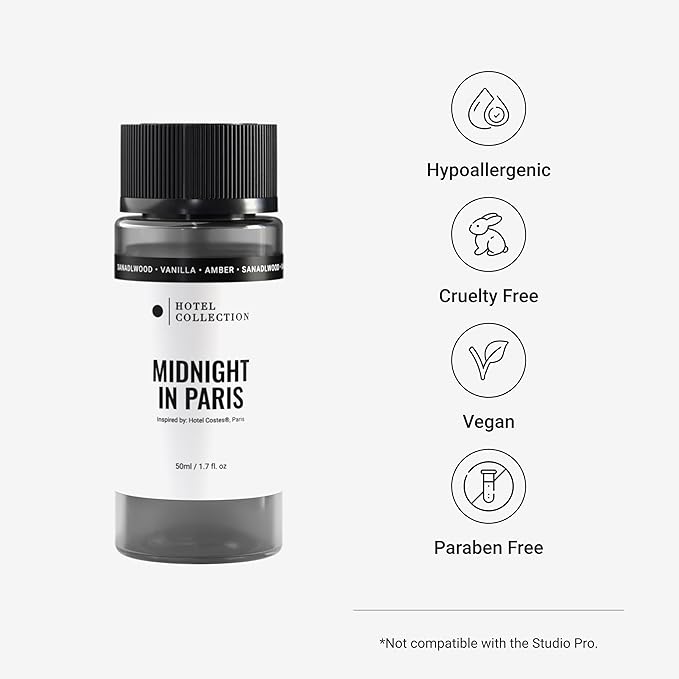 Hotel Collection Diffuser Oil - Midnight in Paris - Aromatherapy Essential Fragrance Oil - Sandalwood, Vanilla, and Amber - 50mL 1.7 Fl oz - Bloomnest