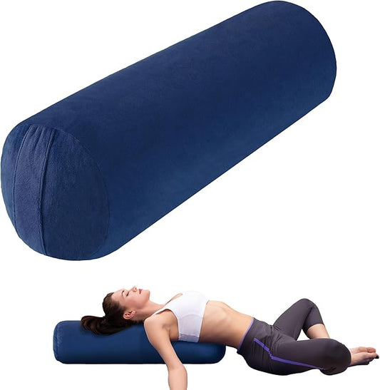 MABOZOO Round Yoga Pillow, Cylindrical Yoga Bolster Pillow with Washable Cover, Meditation Cushion Body Cushion for Practice, Restorative, Meditation - Bloomnest