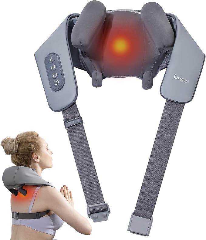 Breo N5 Mini Neck Massager with Heat, Electric Massager for Neck & Shoulder, Shiatsu Shoulder Massager