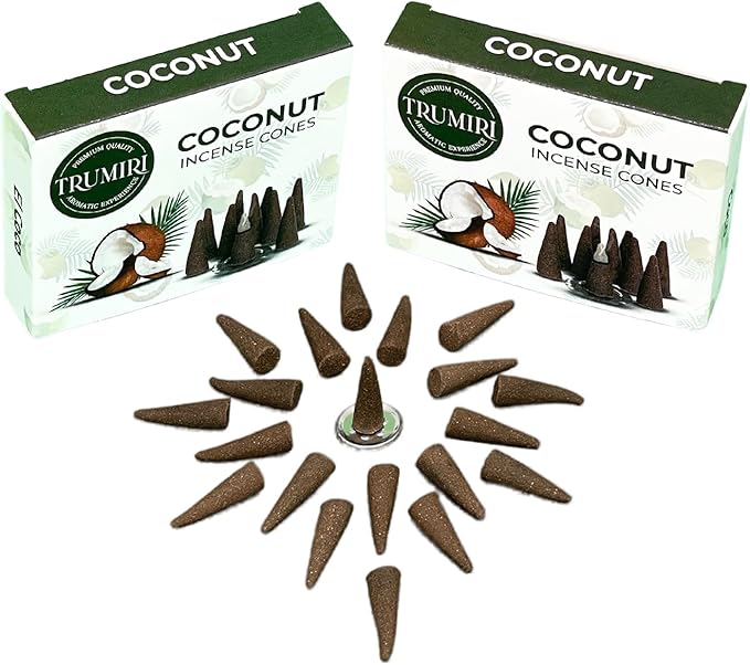 Coconut Incense - Total 20 Cones - Dual Pack of 10 - Scented TRUMIRI
