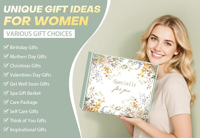 Valentines Day Gifts for Her Mom Friend Sister, Birthday Gifts for Women Self Care Spa Gift Baskets for Women, Get Well Soon Gift Baskets Thinking of You Relaxation Stress Relief Care Package