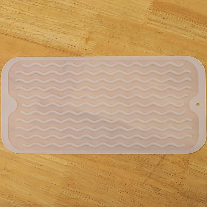 Silicone Dish Drying Mat for Multiple Usage,Easy clean,Eco-friendly,Heat-resistant Silicone Mat for Kitchen Counter or Sink,Refrigerator or Drawer Liner Translucent S 12 inches x 6 inches - Bloomnest