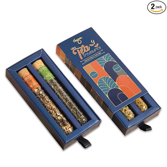 CHAYAM Tea in Tubes Gift Set – Special Tea Surprise | Spiced Ceylon Cinnamon & Moroccan Mint Herbal Blend | Best Present for Tea Lovers - Bloomnest