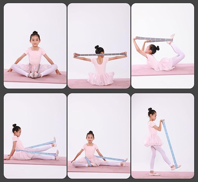 2 PCS Stretch Bands For Kids and Adults – Yoga Straps for Stretching with Multi- Loop – Workout Guide – Video For Exercise, Elastic Stretch Strap Pilates, Yoga, Dance, Gymnastics, Dance, Ballets Bands - Bloomnest