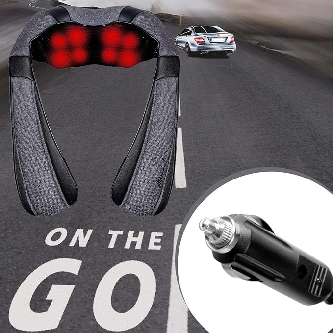 Mirakel Neck Massager for Pain Relief Deep Tissue, Shiatsu Shoulder & Back Massager with Heat - Ergonomic Design Massage, Electric Kneading Whole Body Massager Christmas Gifts for Women, Men, Dad, Mom