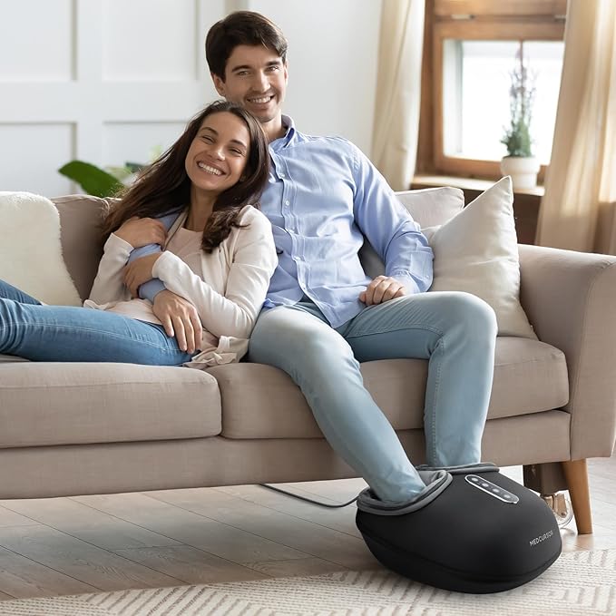Medcursor Foot Massager Machine with Heat, Feet Massage Delivers Relief for Tired Muscles & Plantar, Deep Kneading Therapy, Multi-Level Settings for Home, Office Use, Size up to 11" - Bloomnest