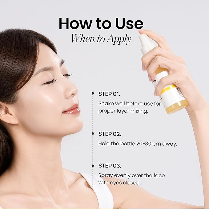 ONGREDIENTS Skin Barrier Glow Mist, Dual-Layer Facial Mist, 98% Pure Glutathione, Multi-Peptide, Centella, Ultra-Fine Spray, Cooling, Dry and Sensitive Skin, Korean Skin Care, 3.38 fl. oz. / 100ml - Bloomnest