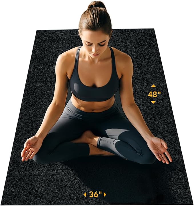 Rubber King Multi-Purpose Exercise Mat - 100% Recycled Thick Rubber Mat for Home Gym Flooring, Non-Slip, Low-Odor Durable Workout Mat for Indoor/Outdoor, Shoe-Friendly