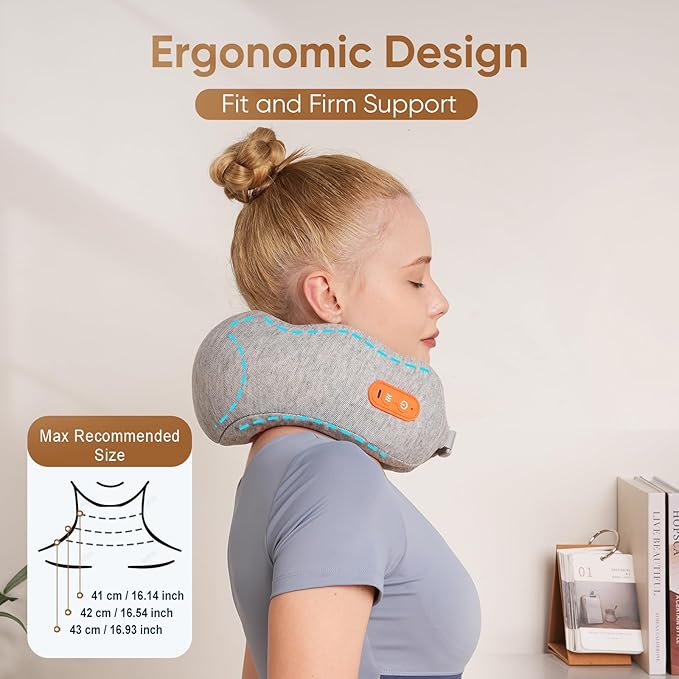 Howdy Shiatsu Neck Massager with Heating [2026 Upgraded], Heated Neck Pillow Cordless for Pain Relief Deep Tissue Kneading, 2025 Christmas for Mom Dad Gift, 2-in-1 Portable for Airplane Travel - Bloomnest