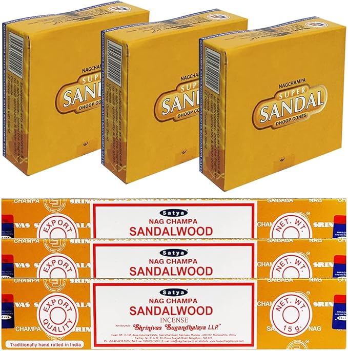 Sandalwood Incense Sticks and Cone Incense Holder Variety Pack Bundle insence insense insienso