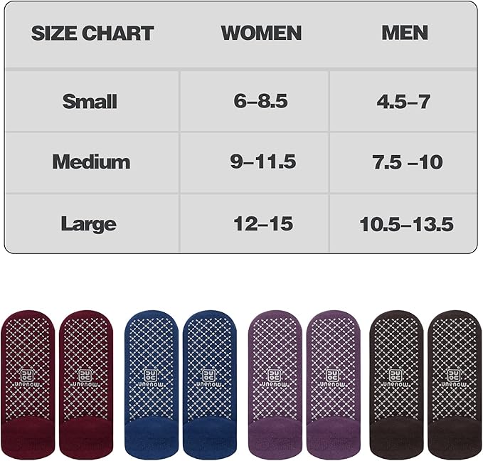 unenow Unisex Non Slip Grip Socks with Cushion for Yoga Pilates Barre Home & Hospital - Bloomnest