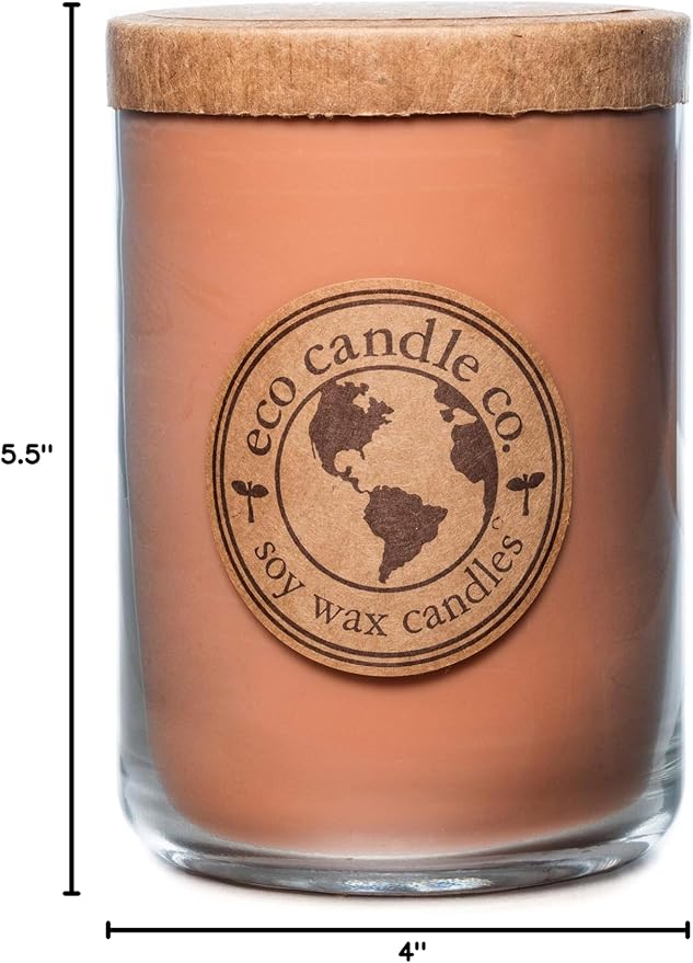 ECO CANDLE CO. Recycled Candle, Pumpkin Pecan, 26 oz. - Scents of Pumpkin, Pecans, & Maple Syrup - 100% Soy Wax, No Lead, Kraft Paper Label & Lid, Hand Poured, Made from Midwest Grown Soybeans - Bloomnest