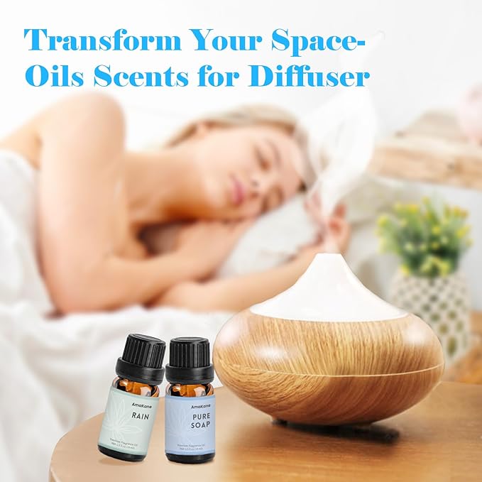 AmaKane Fragrance Oils Clean Set, 6 Premium Soap Making Scents, Fragrance Oil for Candle Making, Essential Oils for Laundry, Fresh Linen, Clean Skin, Warm Cotton and More Aromatherapy Diffuser Oils - Bloomnest