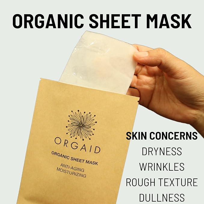 ORGAID Organic Sheet Mask | Made in USA (Anti-aging & Moisturizing, pack of 4) - Bloomnest