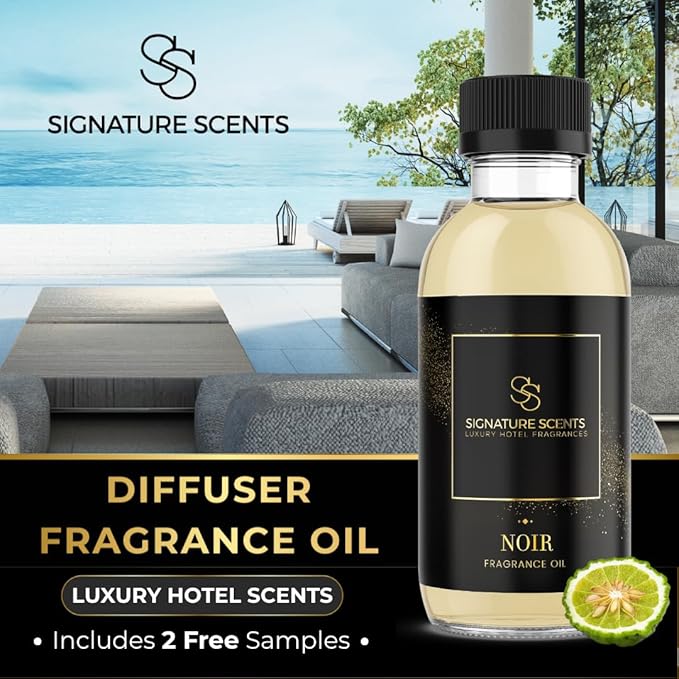 Luxury Hotel Diffuser Oil for Hotels and Homes - Aromatherapy Oils for use with an Essential Oil Diffuser at Home - Fragrance-Scent Diffuser Oil Blend (Noir) 4.05fl oz (120ml) - Bloomnest