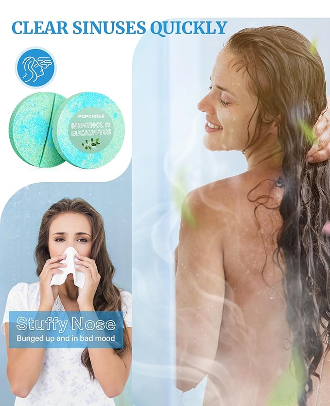 POPCHOSE Christmas Gifts for Women - Shower Steamers Aromatherapy 8 Pack with Gift Box, Self Care Spa Gifts for Mom, Men, Dad, and Teens - Relaxing Stocking Stuffers for Thanksgiving, Birthday - Bloomnest