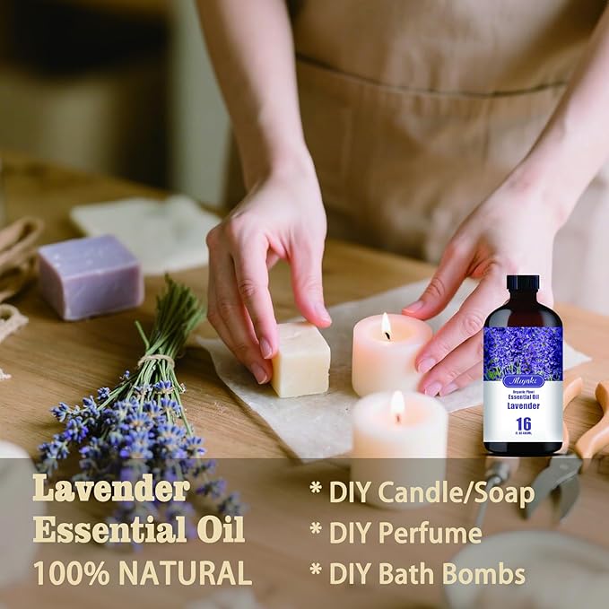 Lavender Essential Oil-Lavender Fragrance Oil 16.33oz (490ml)-100% Pure Natural Scent for Diffusers, Candles, Soap Making & Aromatherapy-Relaxing Home & Gift Essential Oil for Bath, Massage - Bloomnest
