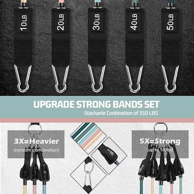 VEICK Resistance Bands, Exercise Bands, Workout Bands, Resistance Bands for Working Out with Handles for Men and Women, Exercising Bands for Fitness Weights Work Out at Home - Bloomnest