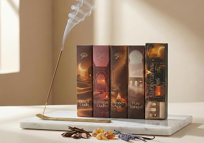 Premium Guruji Divinity Sacred Nights Incense Gift Set | Hand-Rolled Masala Incense for Meditation, Yoga & Home Fragrance Guruji+Divinity