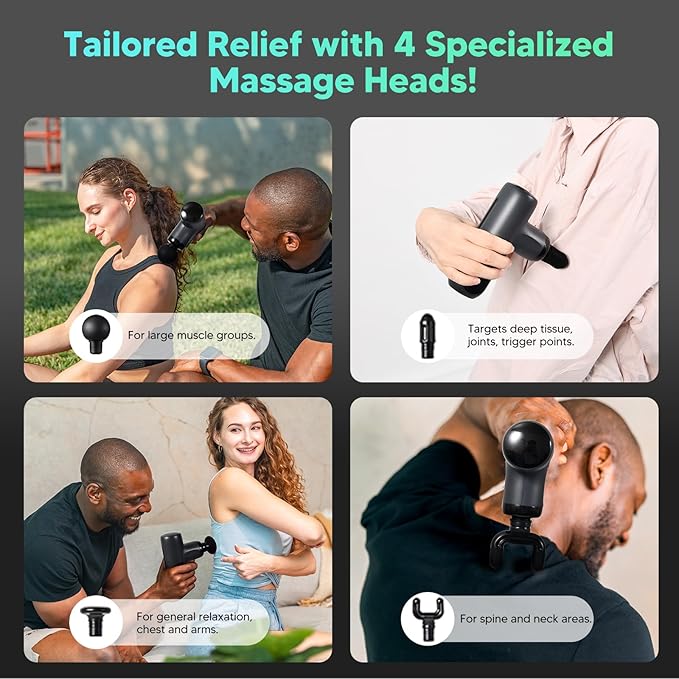 arboleaf Mini Massage Gun Deep Tissue, Percussion Muscle Massager for Back Pain Relief, Portable Small Travel Size, Quiet Massager, Gifts for Woman Man - Bloomnest