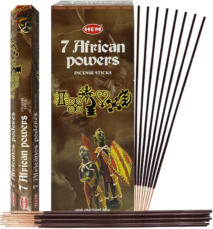 7 African Powers Incense Sticks and Incense Stick Holder Bundle Insence Insense Hem Incense Sticks