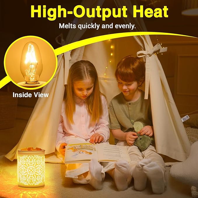 Himalayan Salt Lamp Bulbs 15W C7 Dimmable Rock Salt Light Bulbs E12 Base Night Light Bulbs for Scentsy Wax Warmer, Salt Lamp, Plug in Wax Diffuser Pack of 2 - Bloomnest