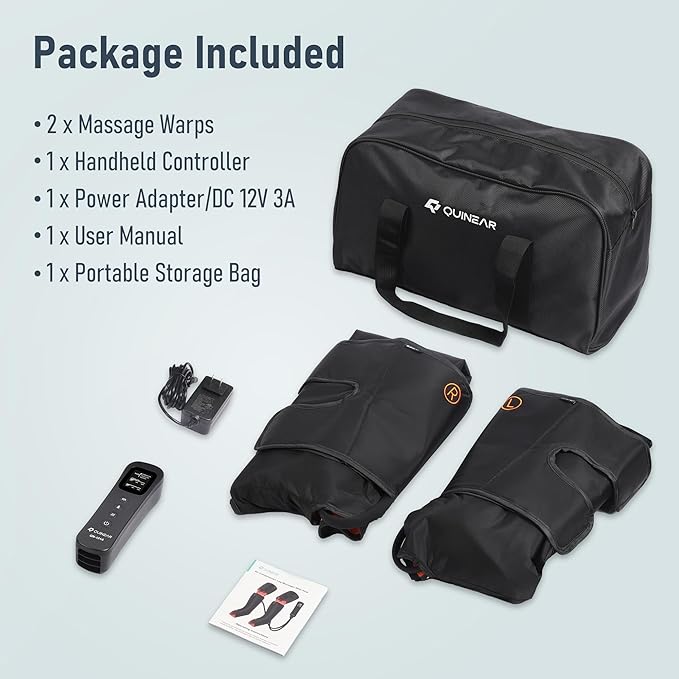 QUINEAR Leg Massager with Compression, 3-in-1 Foot Calf & Thigh Massager and Compression Therapy with Timer, Leg Massage Boots for Circulation and Pain Swelling Edema Relief, FSA-HSA Eligible - Bloomnest