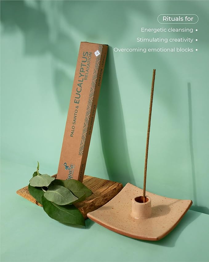 ISPALLA Palo Santo Eucalypt Incense Sticks, Pack of 10, for Relaxation and Emotional Balance, Handmade in Peru, 100% Natural & Vegan Bloomnest