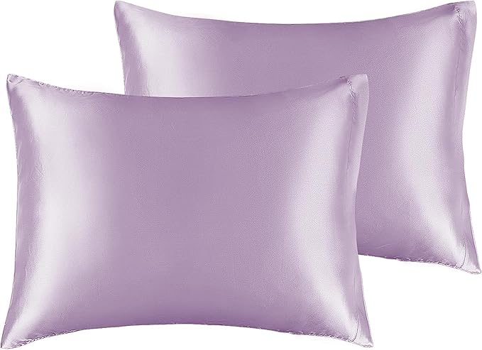 BEDELITE Satin Pillowcase for Hair and Skin, Super Soft and Cooling Similar to Silk Pillow Cases 2 Pack with Envelope Closure, Gift for Women Men(13"x18" Toddler Size, Lavender) - Bloomnest
