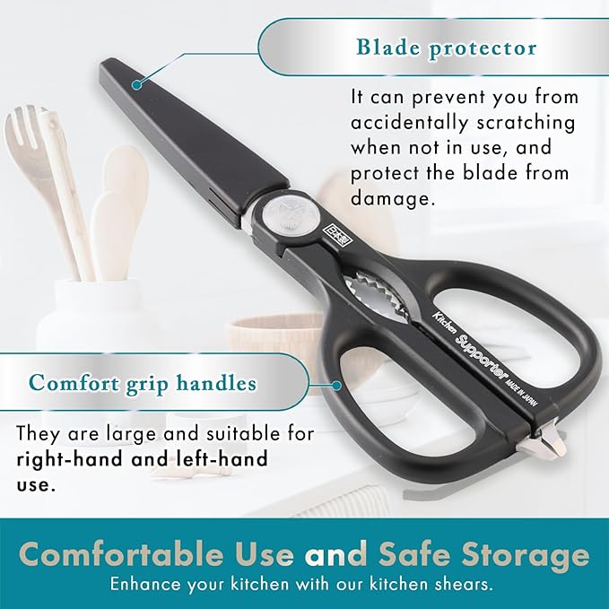 Japanese Multipurpose 9.0" Kitchen Scissors Come Apart Blade Stainless Steel Made in Japan - Bloomnest