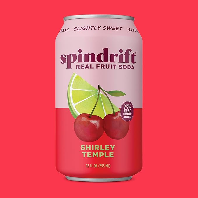 Spindrift "Shirley Temple" Cherry Citrus Soda Made with Real Squeezed Fruit 12 Pack Case - Bloomnest