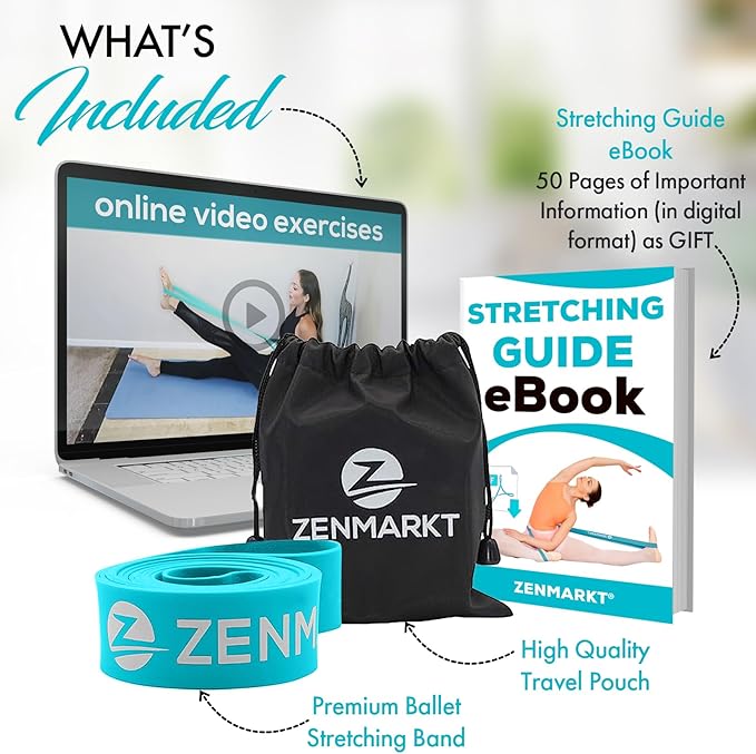 Zenmarkt Ballet Stretch Bands for Flexibility and Strength - Stretch Bands Ideal to Have as Dance Equipment in Every Competition - Suitable for Gymnastics, Cheerleading, and Pilates Training - Bloomnest