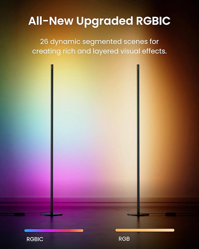 SwitchBot Smart RGBICWW App-Controlled Floor Lamp with Matter, Warm & Cool White, Alexa-Compatible Lamp, Works with Apple Home, Google Home – 1200lm Music Sync, Lamp for Living Room for Bedroom - Bloomnest