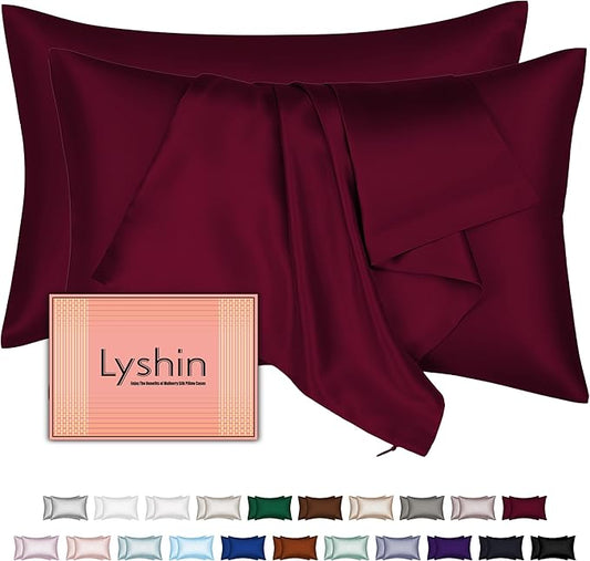Mulberry Silk Pillow Cases 2 Pack Standard Size 20x26 Inches with Hidden Zipper, Ultra Smooth and Soft Breathable Cooling Silk Satin Pillowcase Set of 2, Better for Hair and Skin, Gifts for Women Men - Bloomnest