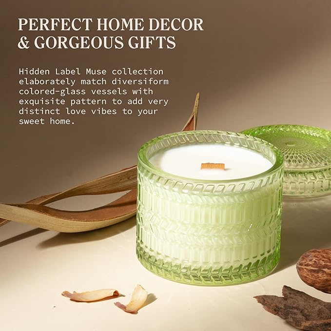 Sage Citrus Scented Candles, Crackling Wood Wick Soy Candle, 7.4 oz Natural Candles Non Toxic, 55 Hours Clean Burn | Aromatherapy Candle | Gift-Ready for Hosts & Gatherings - Bloomnest