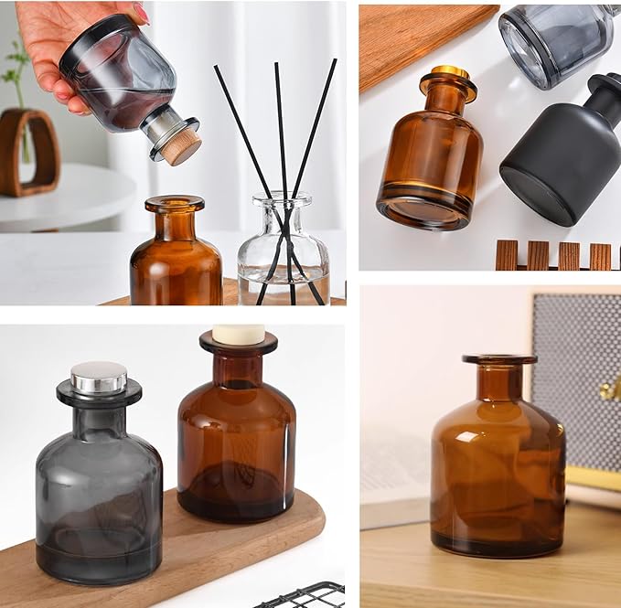 150ml/5oz Empty Refillable Glass Diffuser Bottle Aromatherapy Storage Container for Fragrance Bathroom Decoration Bloomnest