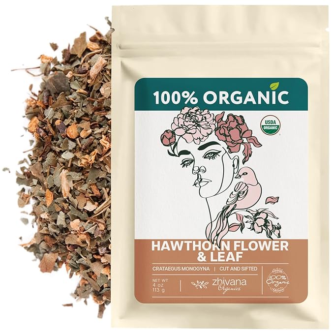 Hawthorn Leaf & Flower Tea Organic (4oz.) - Loose Hawthorne Tea for Blood Pressure Balance, Cardiovascular Health, Heart Support - Espino Blanco Hoja - Bloomnest
