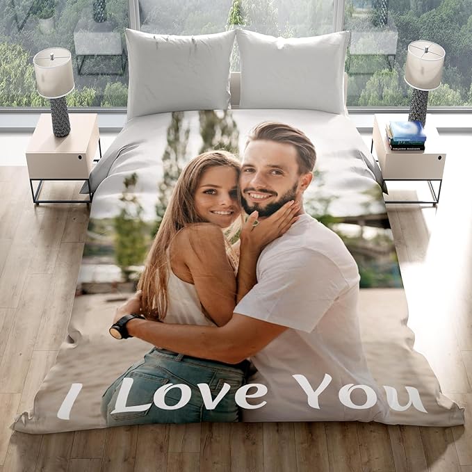 Custom Blankets with Photo, Personalized Blanket Using My Own Photo, Customized Blankets with Picture, Personalized Gifts for Women Men Baby Child - Bloomnest