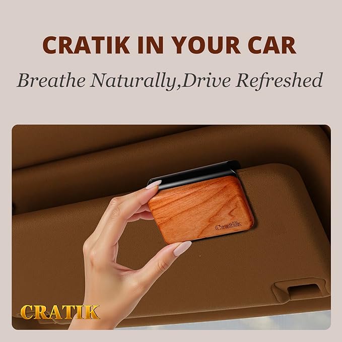 Car Air Freshener - Wood Air Freshener - Car Odor Eliminator for Visor Clip-Variety Scent Refill, Vehicle Scent Diffuser for Cabin, Truck & SUV - Pack of 3 (Teak-Amber-Cabana)-CLIP INCLUDED - Bloomnest