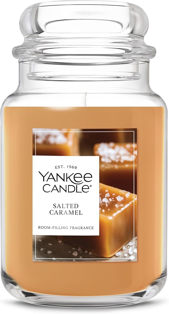 Yankee Candle Salted Caramel Scented Candle, 22oz Large Jar with up to 150 Hour Burn Time, Giftable, Holidays - Bloomnest