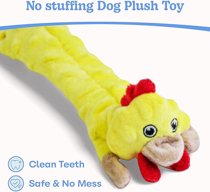 SHARLOVY Dog Squeaky Toys Pack, Bubble Plush Puppy Teething Pet Toys, Crinkle No Stuffing Animals Dog Toy, Doggies Chew for Large Small Medium Breeds - Bloomnest