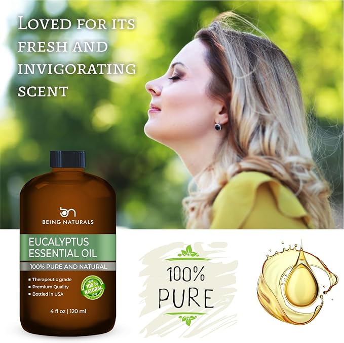 Eucalyptus Essential Oil - Huge 4 FL OZ - 100% Pure & Natural – Premium Natural Oil with Glass Dropper (Eucalyptus Oil) - Bloomnest