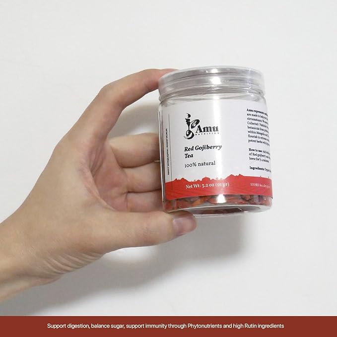 [ Amu Nutrition Tea ] Goji berry Tartary Buckwheat Chamomile (Chrysanthemum) Tea - A Collection of Three Authentic Mongolian Tea Gift sets- Organic Loose Leaf tea - Net Weight 9.2oz 苦荞麦 | 枸杞 | 菊花茶 - Bloomnest