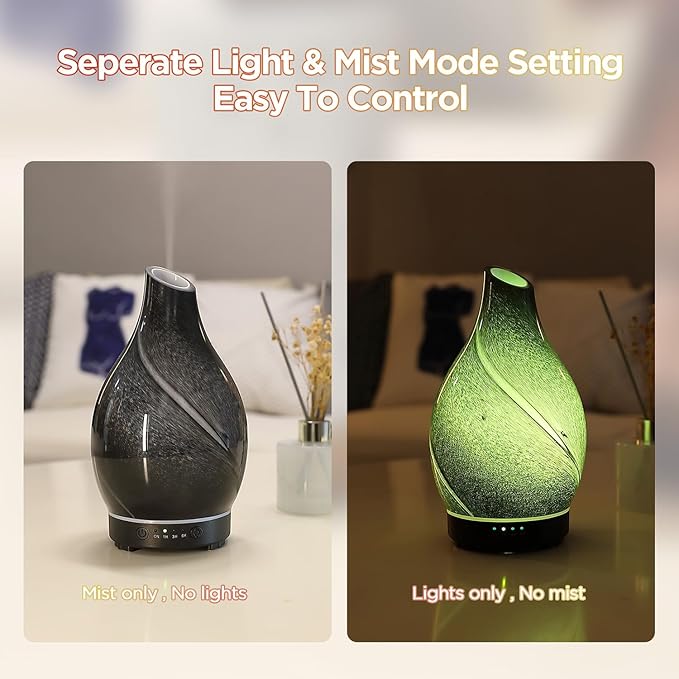 Star River Aromatherapy Diffuser - 160ml Ultrasonic Essential Oil Diffuser with 7-Color LED Night Light, Cool Mist Humidifier, Intermittent Mode & Auto Shut-Off for Home, Gift - Bloomnest