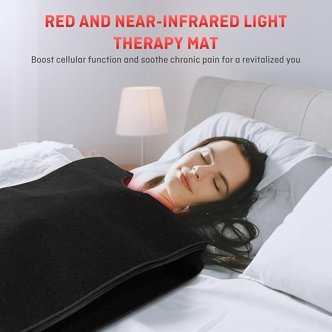 Red Light Therapy Mat - Full Body, Sleep Bag Design, Dual Timer Controllers, 2352 LED Beads, Adjustable Intensity/Pulse, 660nm & 850nm Wavelengths for Pain Relief & Better Sleep, 71" x 31.5" - Bloomnest